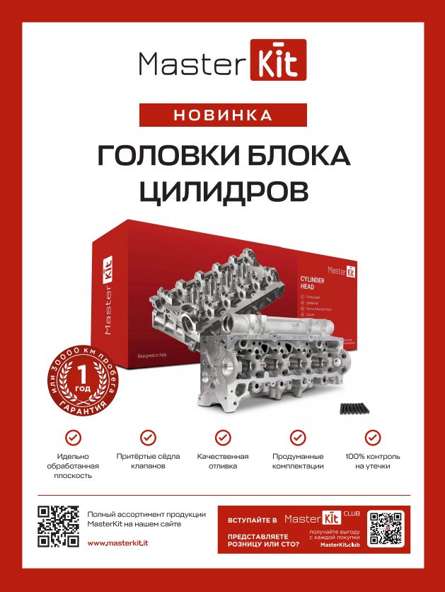 Анонс_MasterKit представляет новинку деталей двигателя - ГБЦ
